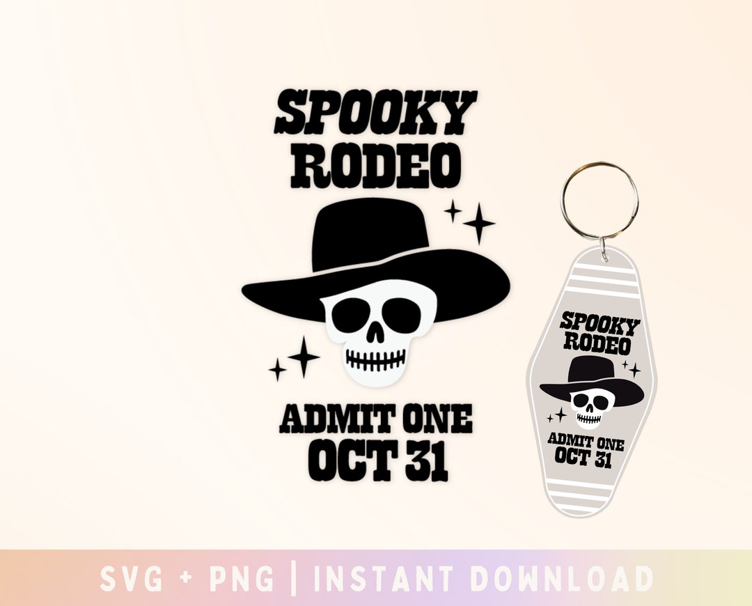 Spooky Rodeo Motel Keychain SVG, Halloween Keychain, Spooky Cowgirl ...
