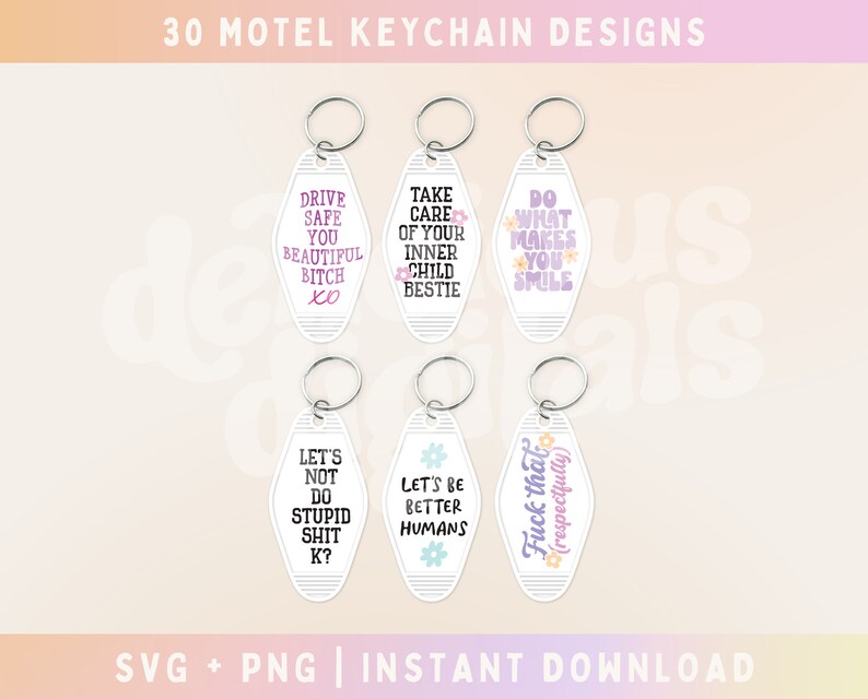 Motel Keychain SVG PNG Bundle, Motivational, Affirmations, Funny ...