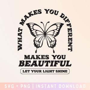 What makes you different makes you beautiful SVG, Neurodiversity, Choose to include - Commercial Use, Digital File
