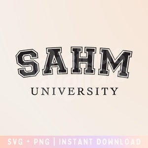 Peut inclure: Conception graphique en noir et blanc avec le texte "SAHM UNIVERSITY" dans une police de caract&egrave;res de style universitaire.