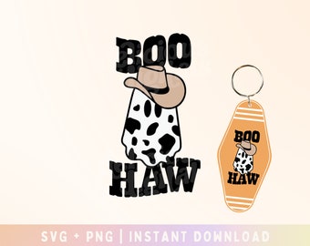 Boo Haw Motel Keychain SVG, Halloween Keychain, Spooky Cowgirl, Long Live Cowgirls, Spooky Rodeo, Let's go ghouls
