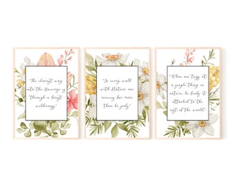 John Muir Quote Prints | Watercolor Floral Nature Art (Digital Download)