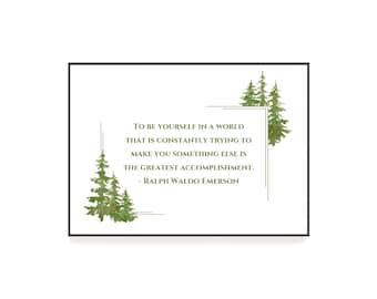 Emerson Quote Print | Watercolor Trees Wall Art (Digital Download)