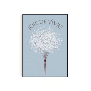 Joie de Vivre Printable Art | Watercolor White Flower Bouquet