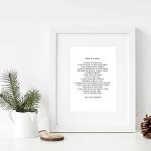 Ralph Waldo Emerson Success Poem | Digital Download Wall Art Font Only ...