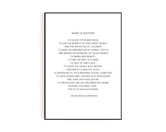 Ralph Waldo Emerson Success Poem | Digital Download Wall Art Font Only