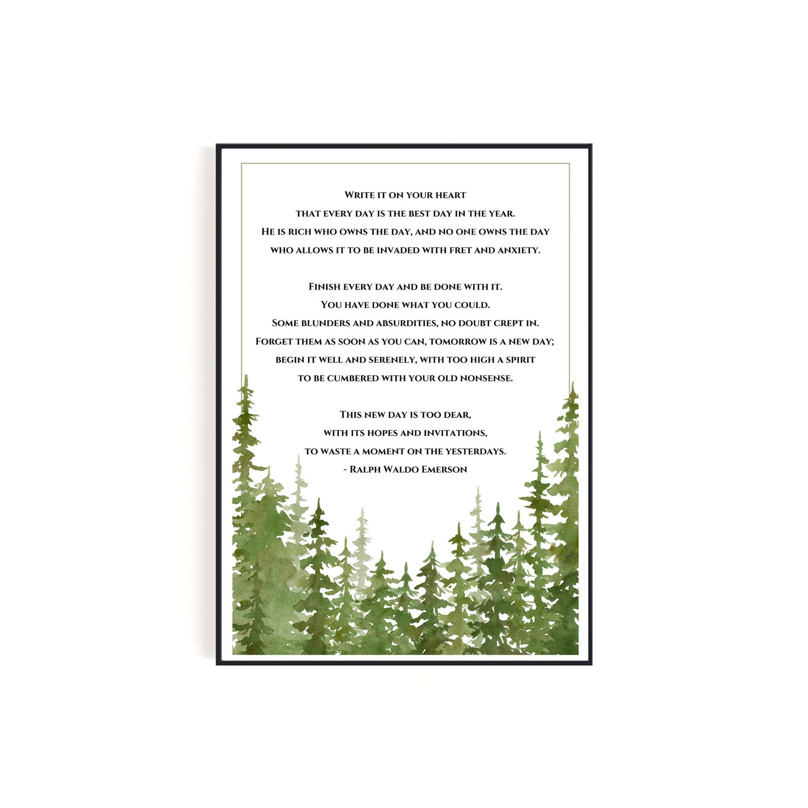 Ralph Waldo Emerson Quote Write It on Your Heart | Digital Download ...