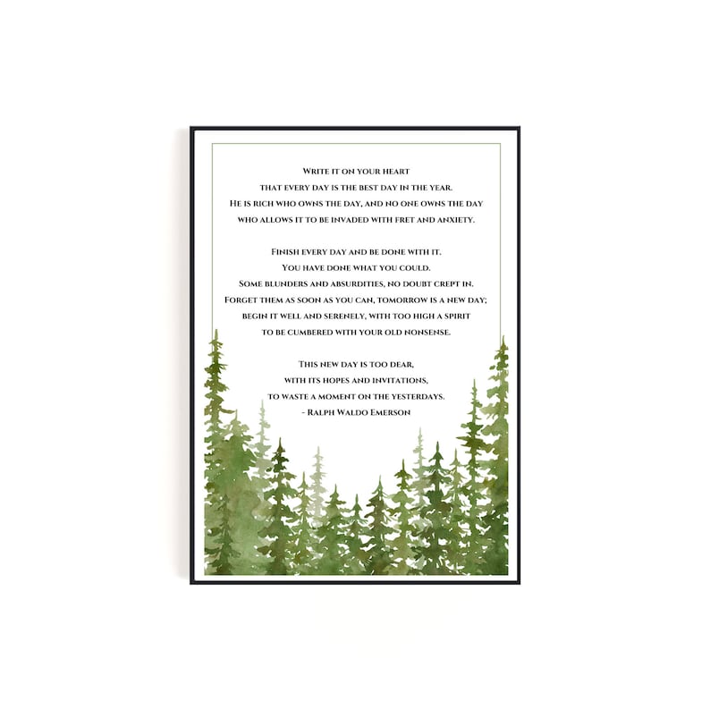Ralph Waldo Emerson Quote Write It on Your Heart | Digital Download ...