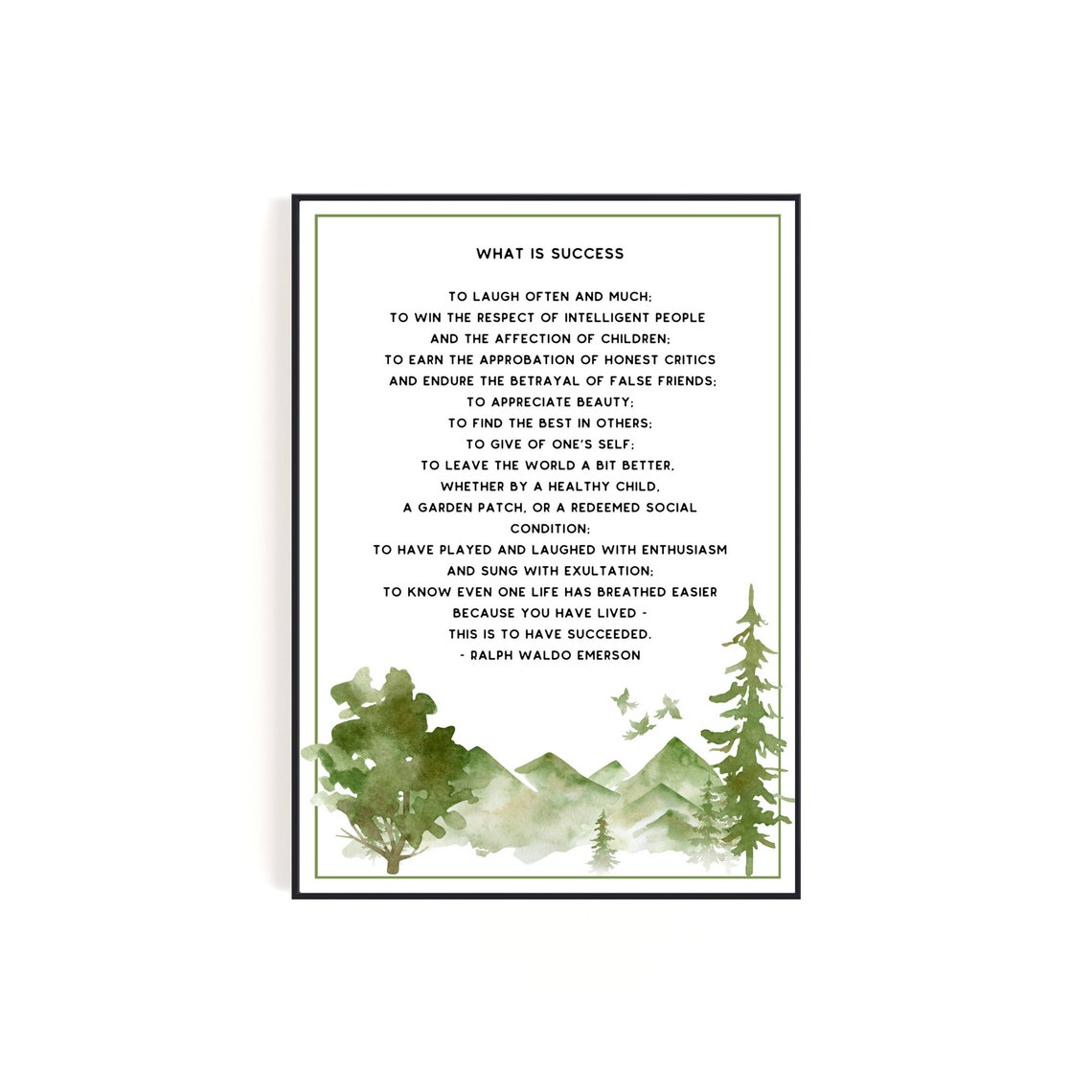 Ralph Waldo Emerson Success Poem | Digital Download Wall Art With ...