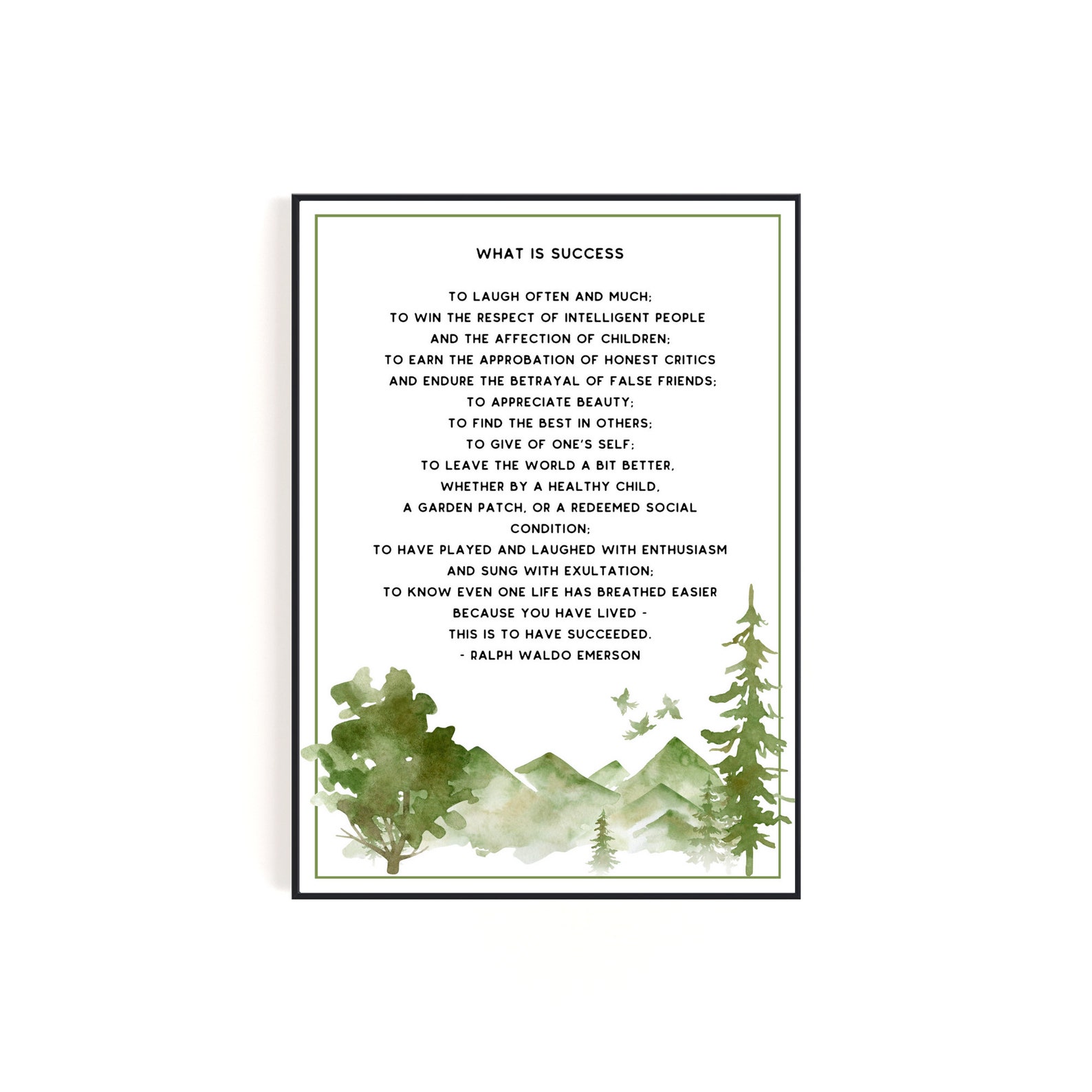 Ralph Waldo Emerson Success Poem | Digital Download Wall Art With ...