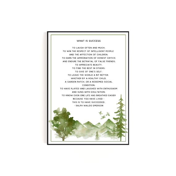 Ralph Waldo Emerson Success Poem Digital Download Wall Art | Etsy