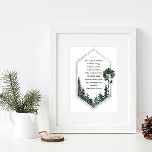 Ralph Waldo Emerson: het doel van het leven | Digitale download kunst aan de muur met aquarelbos afbeelding 4