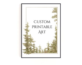 Fall and Autumn Themed Custom Poster with Watercolor Borders and Personalized Quote