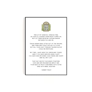 Robert Frost Poem &quot;Tree at My Window&quot; | Digital Download Wall Art