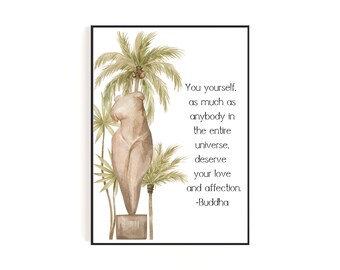 Buddha Self Love Quote Print | Inspirational Yoga Decor (Digital Download)
