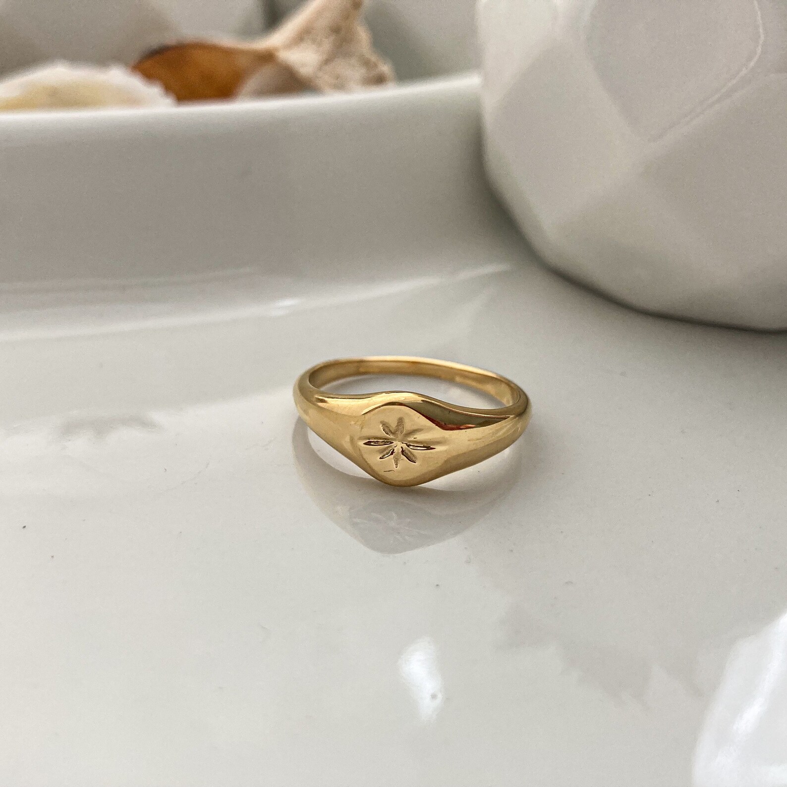 Gold Plated 18K Ring Tarnish and Allergy Free Waterproof and Etsy