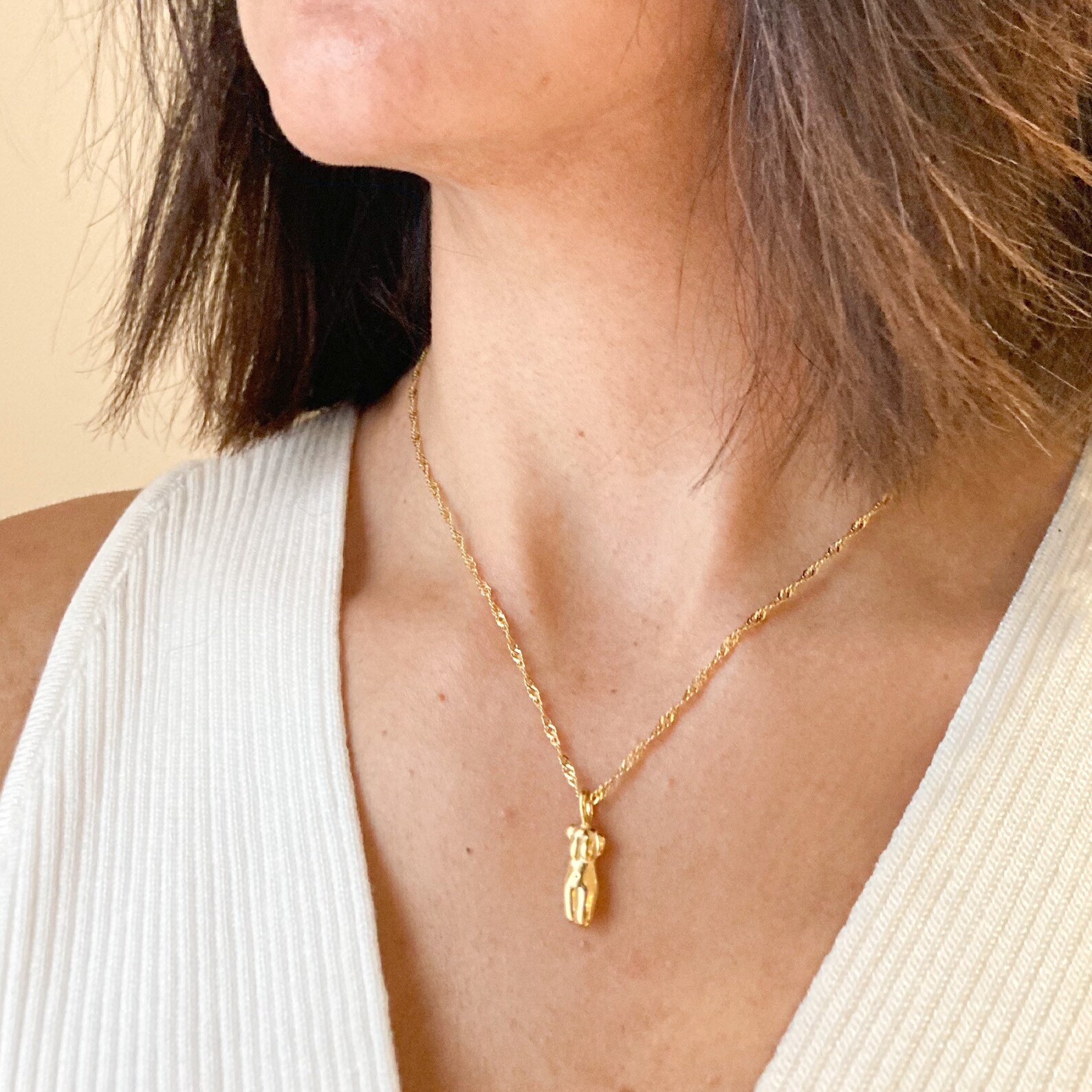 Women body necklace pendant gold plated 18k tarnish free and Etsy