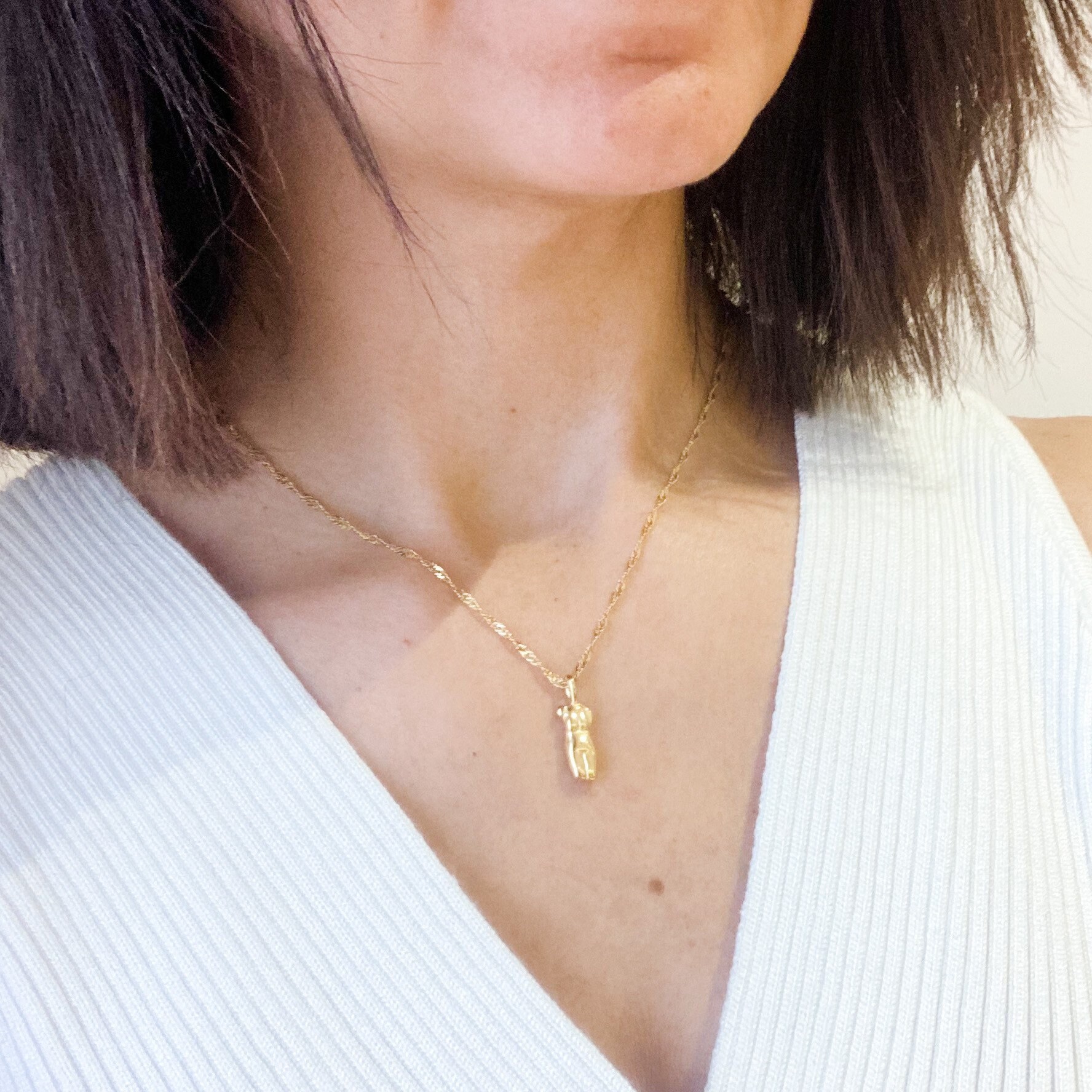 Women body necklace pendant gold plated 18k tarnish free and Etsy