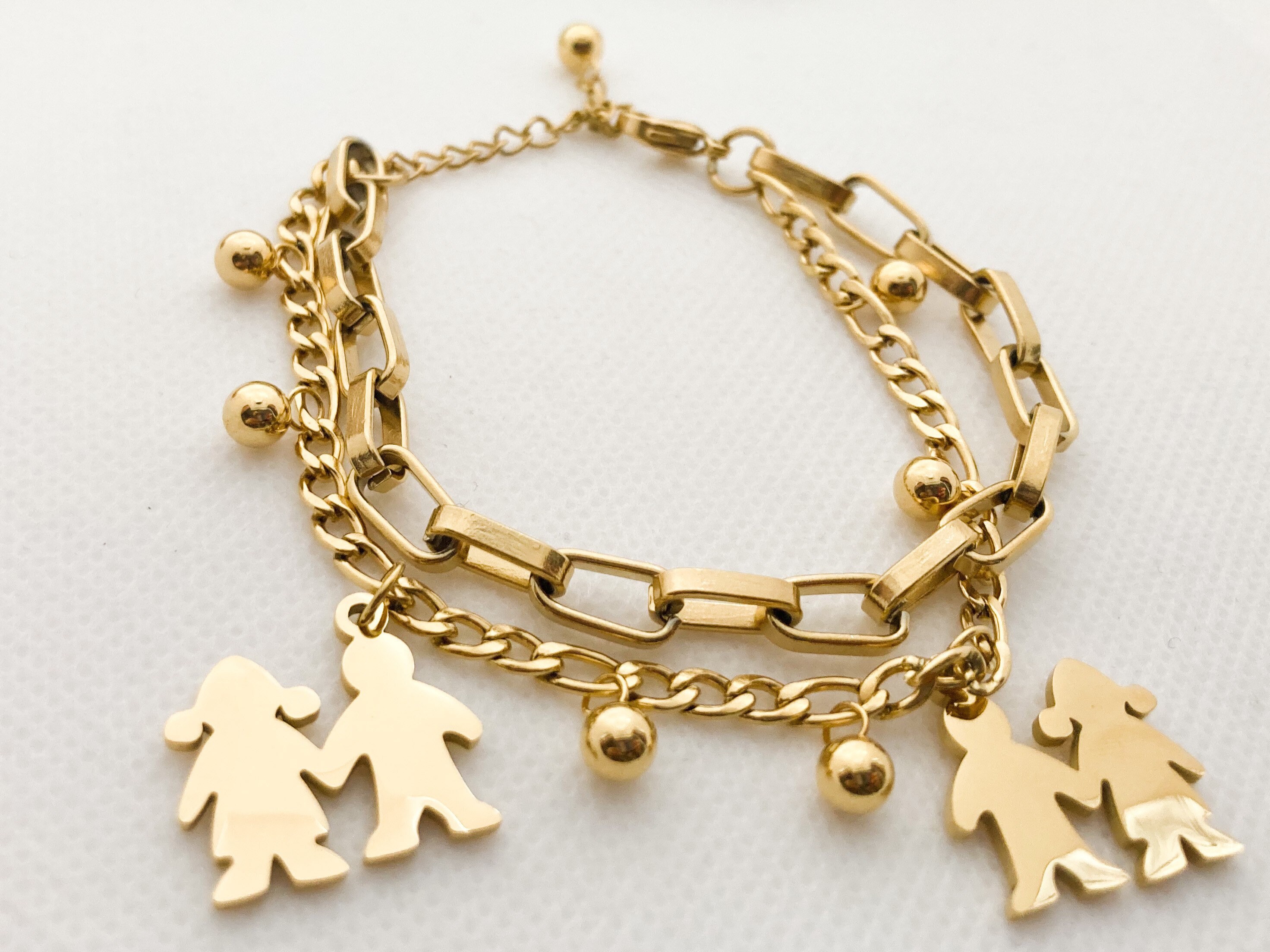 Boy&Girl Gold plated bracelet 14K tarnish free and Etsy