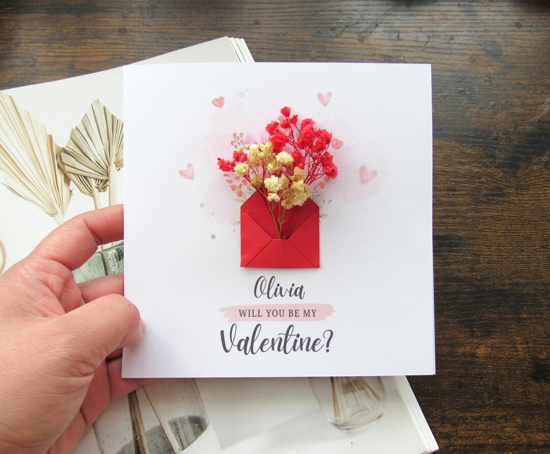 Valentine s Day Card With Dried Flower Mini Bouquet In Mini Envelope Valentine s Day Card With Dried Flower Mini Bouquet In Mini Envelope