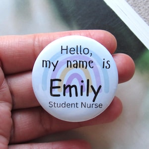 Personalised name student nurse badge cute doctor NHS medical staff badge pin, nurse gift midwife name badges custom name