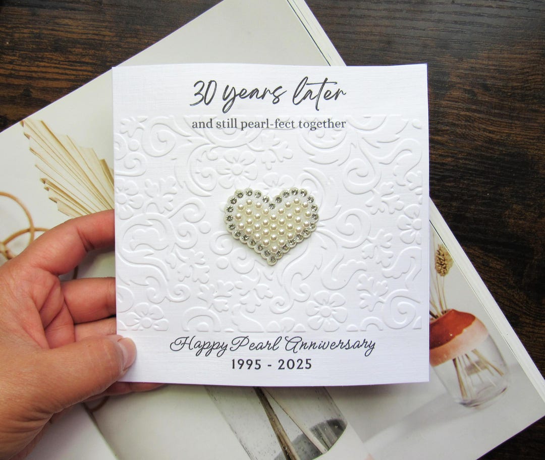 Pearl 30th Wedding Anniversary Card Gift for Husband Wife Parents, 30 ...