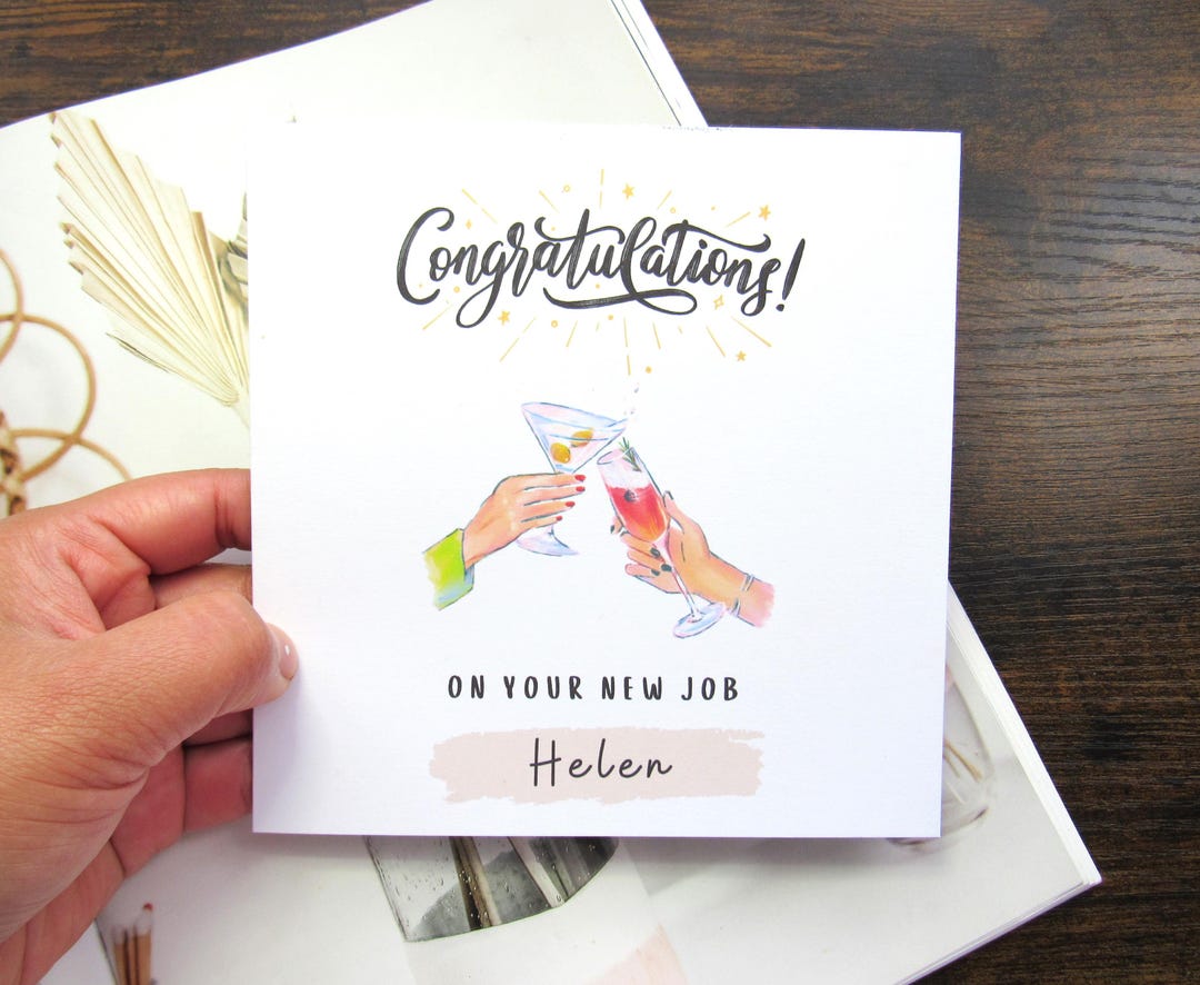 Personalised New Job Card Gift Congratulations Card, Congrats on New ...
