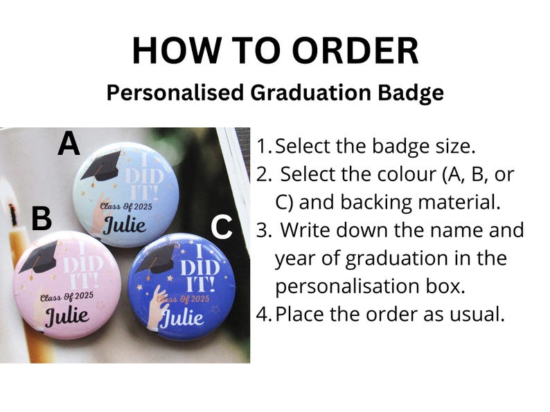 Personalised Graduation Badge Gifts Class of 2025 2026 Graduation Badge ...