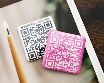 Book Appointment QR Code magnets custom QR code sign, business QR code for salons, doctor spa clinic, hairdresser photo magnets 50mm square