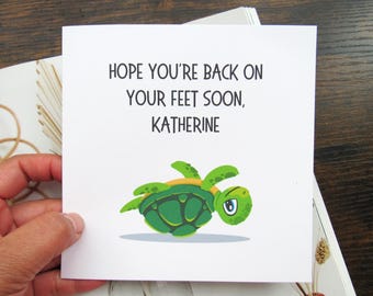 Funny Get well soon card gift Hope you get on your feet soon card, sympathy card thinking of you card funny get well card personalised card