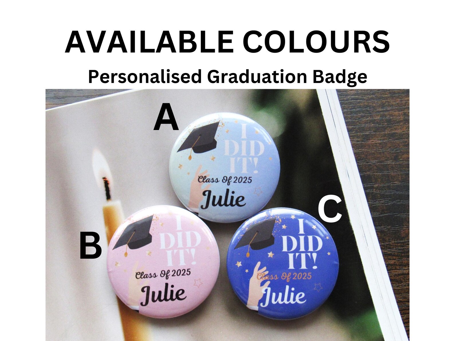 Personalised Graduation Badge Gifts Class of 2025 2026 Graduation Badge ...