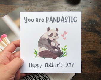 Happy Mother's Day Panda card, You are Pandastic funny card for mom