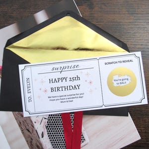 Surprise scratch card birthday gift Christmas gift custom scratch off to reveal, holiday surprise gift personalised valentines day gift card