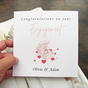 Personalised engagement card gift Congratulations on your engagement custom name, couple engagement greeting card for daughter son friends