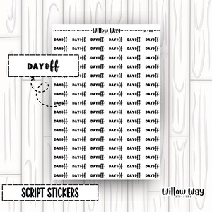 Day Off Planner Stickers | Day Off Script Stickers | Day Off Word Stickers | Day Off Script Planner Stickers | SC - 026