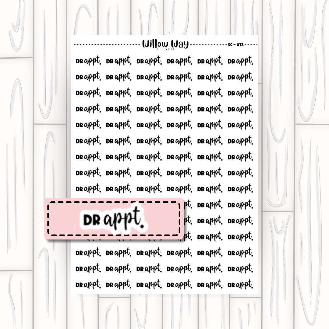 Doctor Appointment Script Planner Stickers, Word Stickers for Planner ...