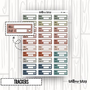 Bill Tracker Planner Stickers | Bill Tracker Stickers | Bill Due Stickers | Budget Planner Stickers | FS - 066