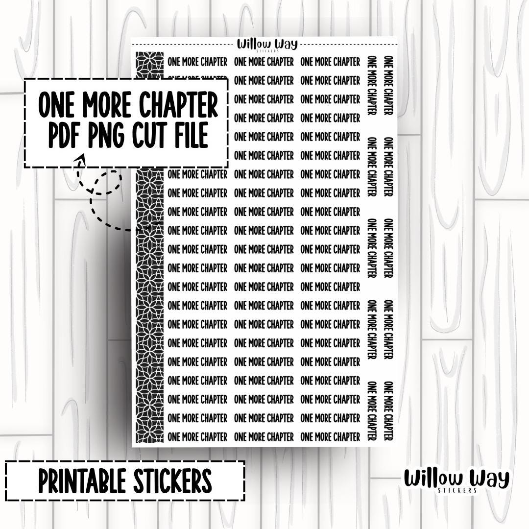 Chapter Script Printable One More Chapter Script Planner Stickers, PDF PNG and Cut ...
