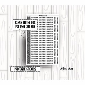 Pegatinas imprimibles para el planificador de la caja de arena limpia (PDF, PNG y archivos recortados)