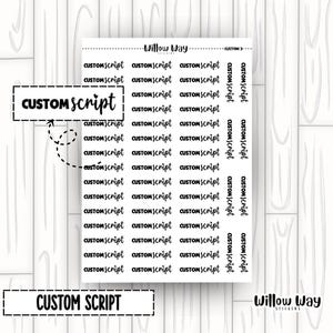Custom Script Planner Stickers | Custom Script Stickers | Custom Word Stickers | Custom Script Planner Stickers | CUSTOM - 3