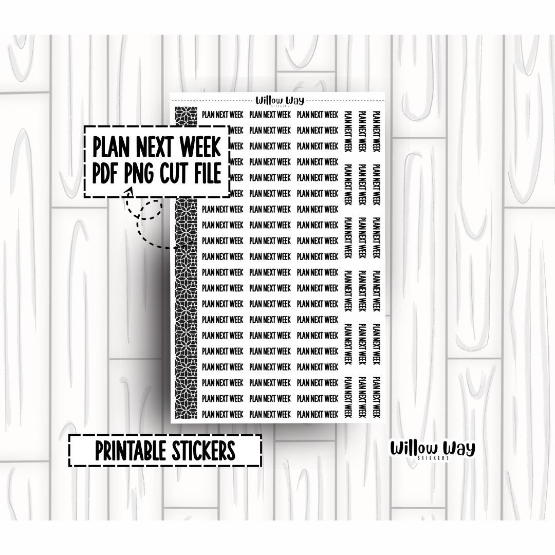 Printable Plan Next Week Script Planner Stickers, PDF PNG and Cut Files ...
