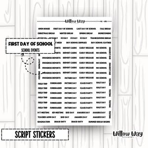 School Planner Stickers | School Script Stickers | School Word Stickers | School Script Planner Stickers | SC - 015