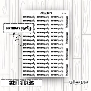 Geburtstags-Party-Sticker | Geburtstagsparty Script Aufkleber | Geburtstagsparty Aufkleber | Geburtstags-Party-Sticker | SC - 116