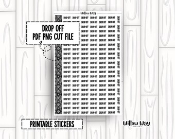 Druckbare Drop Off Script Planner Stickers, PDF PNG und Cut Files