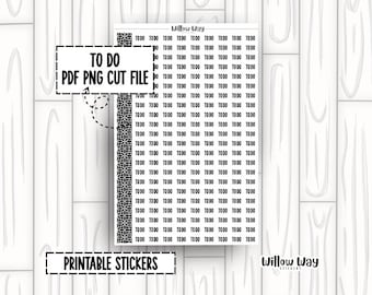 Printable To Do Script Planner Stickers, PDF PNG and Cut Files