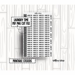 Pegatinas imprimibles para el planificador de la colada (PDF, PNG y archivos recortados)