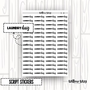 Waschtag Sticker | Waschtag Script Aufkleber | Wäschetag Wort Aufkleber | Waschtag Script Planner Aufkleber | SC - 031