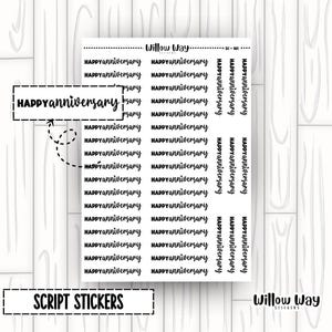 Anniversary Planner Stickers | Anniversary Script Stickers | Anniversary Word Stickers | Anniversary Script Planner Stickers | SC - 101
