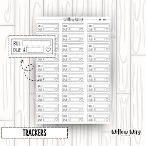 Bill Tracker Planner Stickers | Bill Tracker Stickers | Bill Due Stickers | Budget Planner Stickers | FS - 067