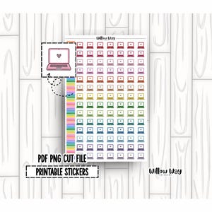 Printable Laptop Icon Planner Stickers, PDF PNG and Cut Files